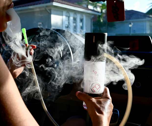 Boro Miami Portable Hookah Set by Sophia Smokes - Premium Portable Hookah, 50 Instant Charcoals, 100 Single Packed Hookah Mouthpieces